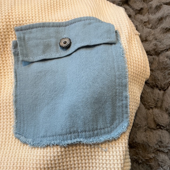 New POL JACKET 100% COTTON Cream & Denim - Picture 6 of 7